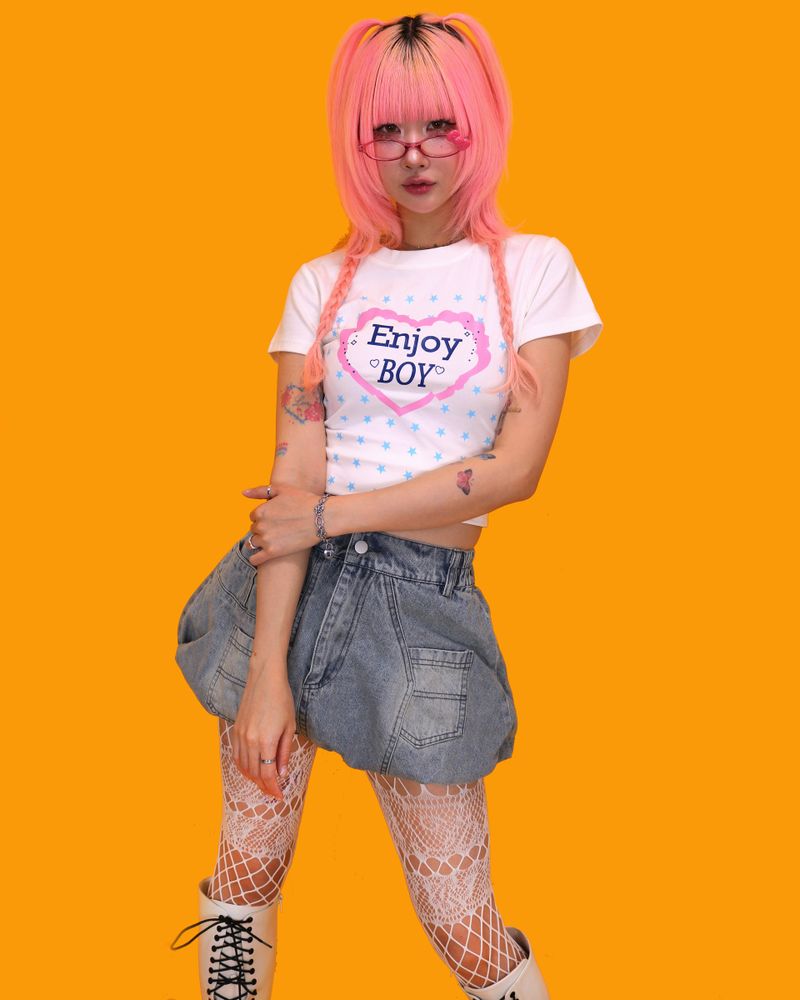 volume denim skirt (2color)