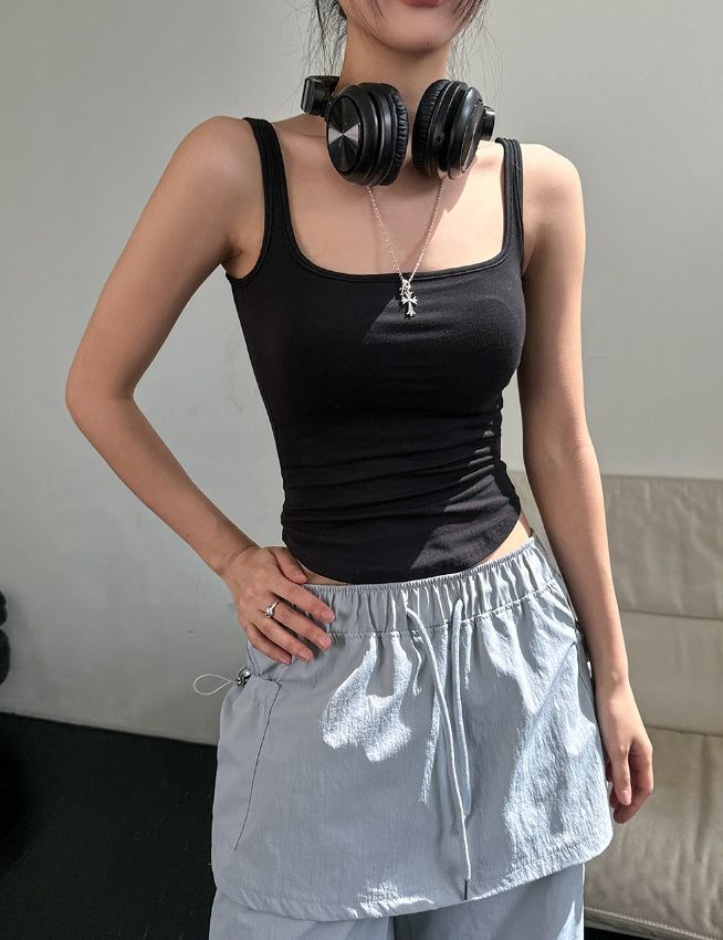 [U-BASIC] Tommy Basic Square Neck Sleeveless (+With Cup)
