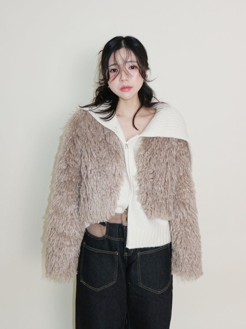 Angel Hairri Fur Bolero Short Jacket (Semi Cropped Jacket)