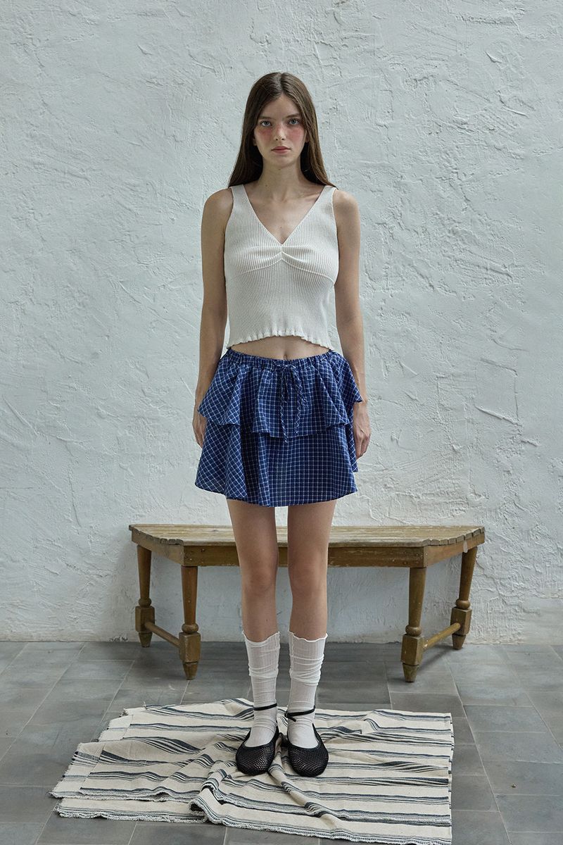 Lily frill sleeveless knit_ivory