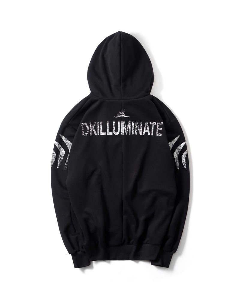 ZIP-UP BLACK HOODIE