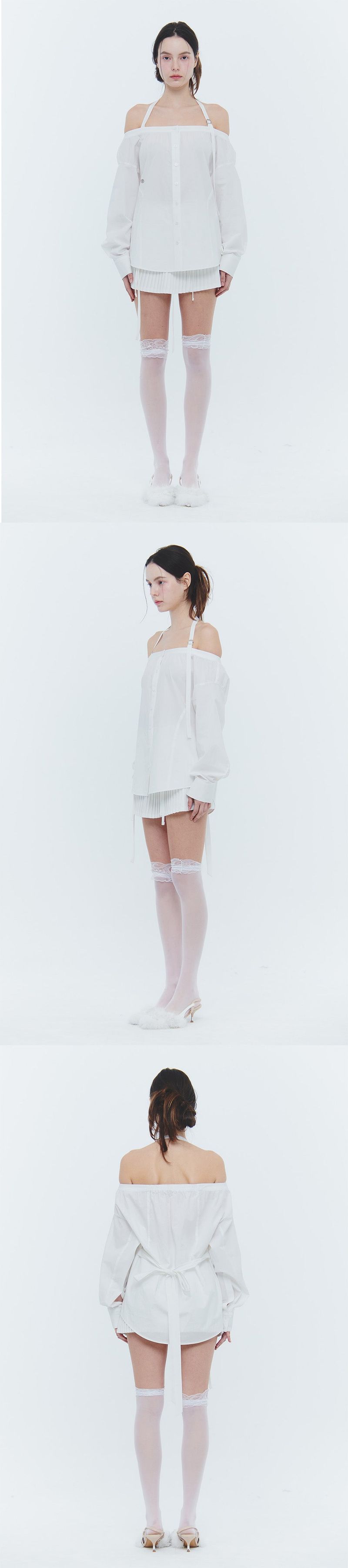 SARA HALTER SHIRT white