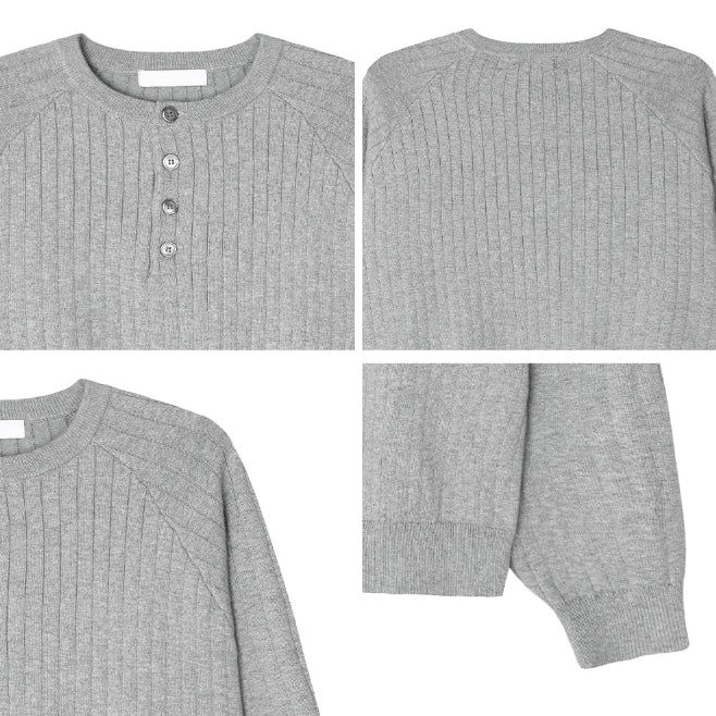 Revved henley neck knit
