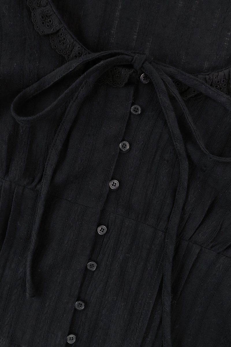 Prelin ribbon blouse_black