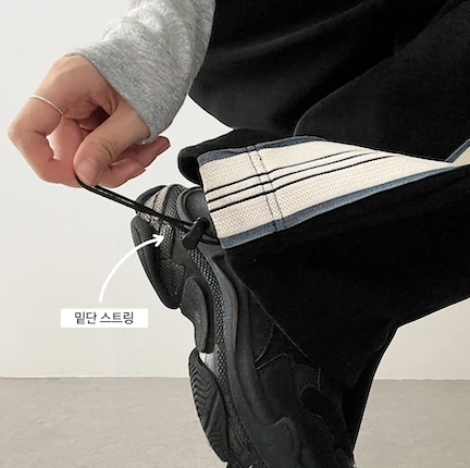 Enz Side Track Line Wide Pants