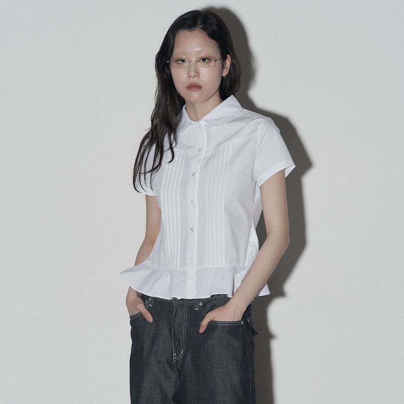 MIDNIGHT MOVE（ミッドナイトムーブ）の「pintuck bl (white)（Tops）」
