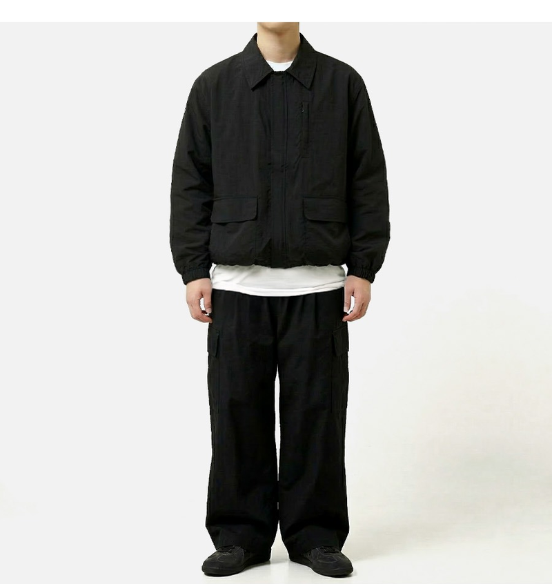 Lightweight Collared Windbreaker Black