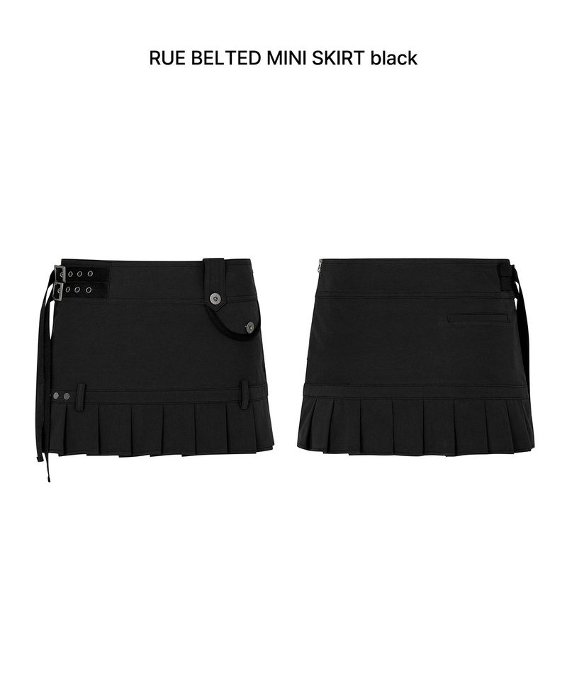 RUE BELTED MINI SKIRT black