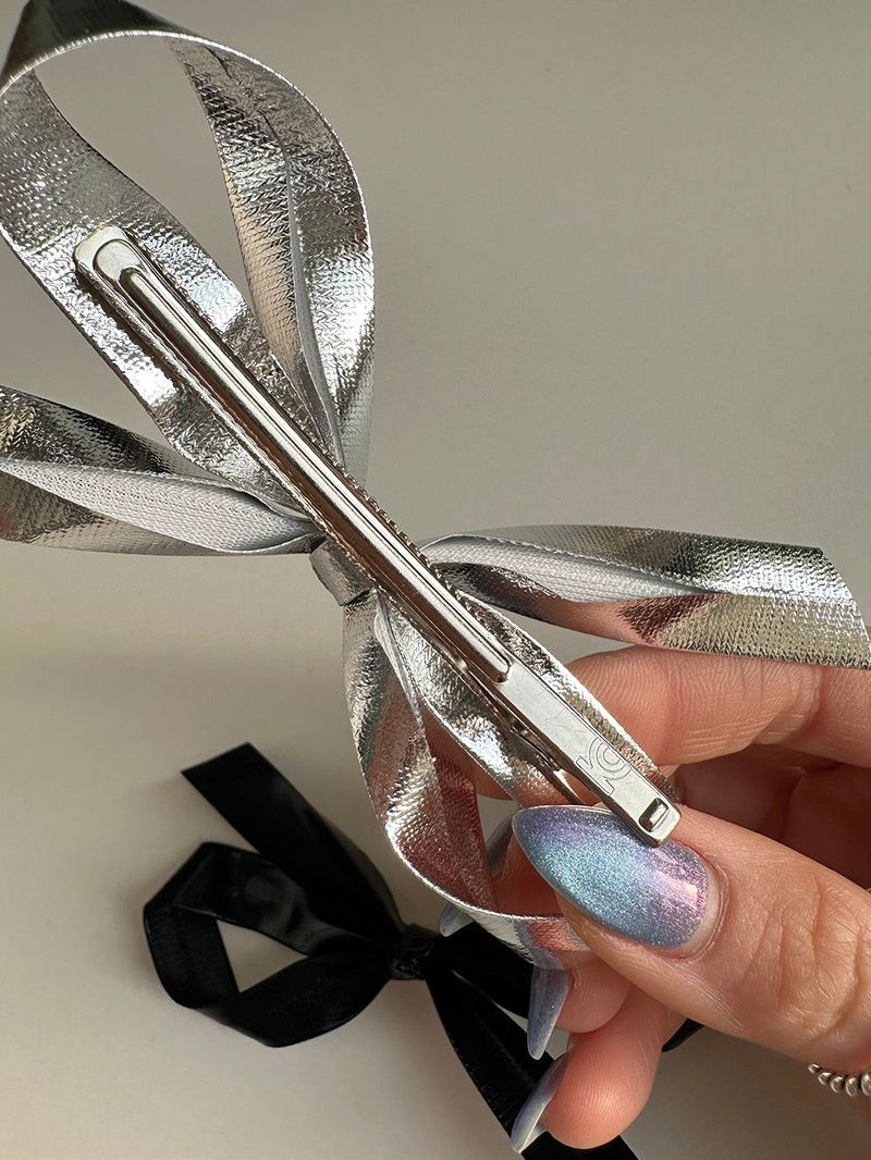 Metalic ribbon hair pin (2color)
