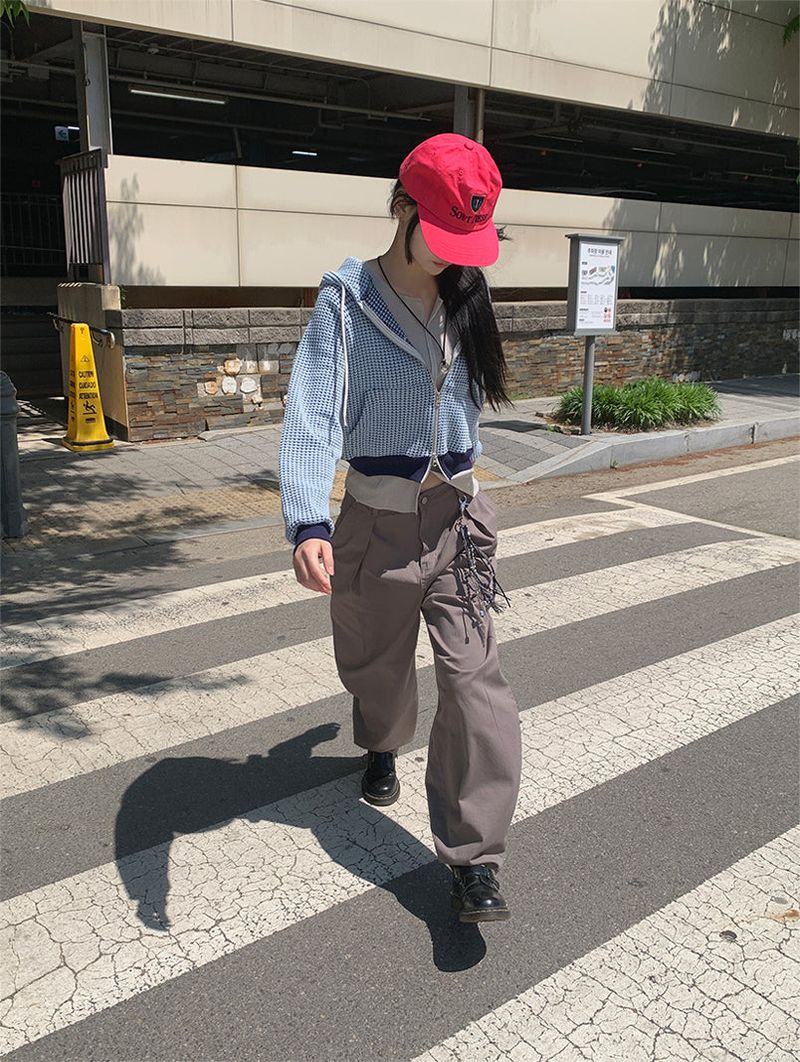 WAFFLE HOOD ZIP-UP (2C)