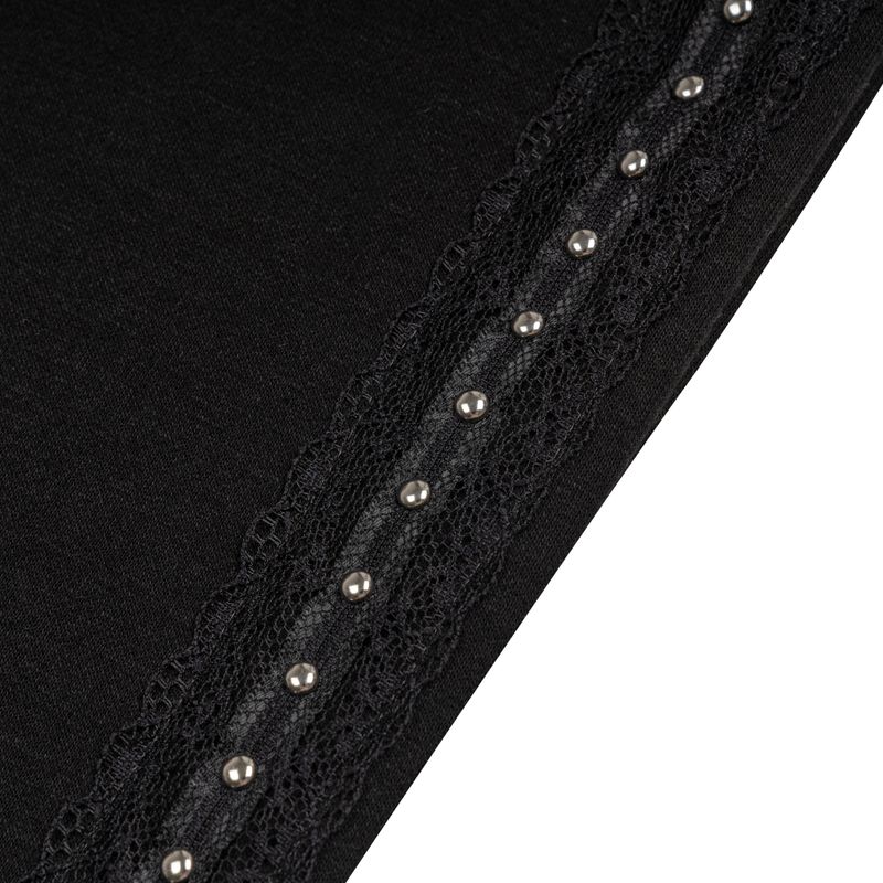 LACE STUD JOGGER PANTS - BLACK