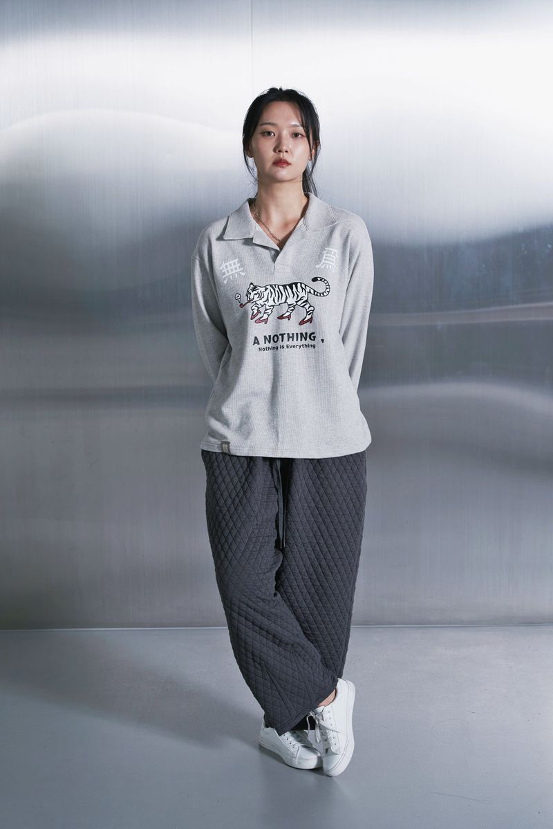 MU-WI PIN-KNIT COLLAR-TEE (Gray)