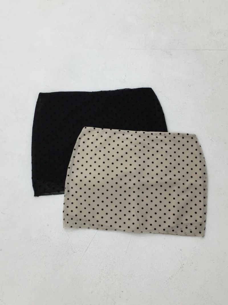 Dot Veil Mini Skirt