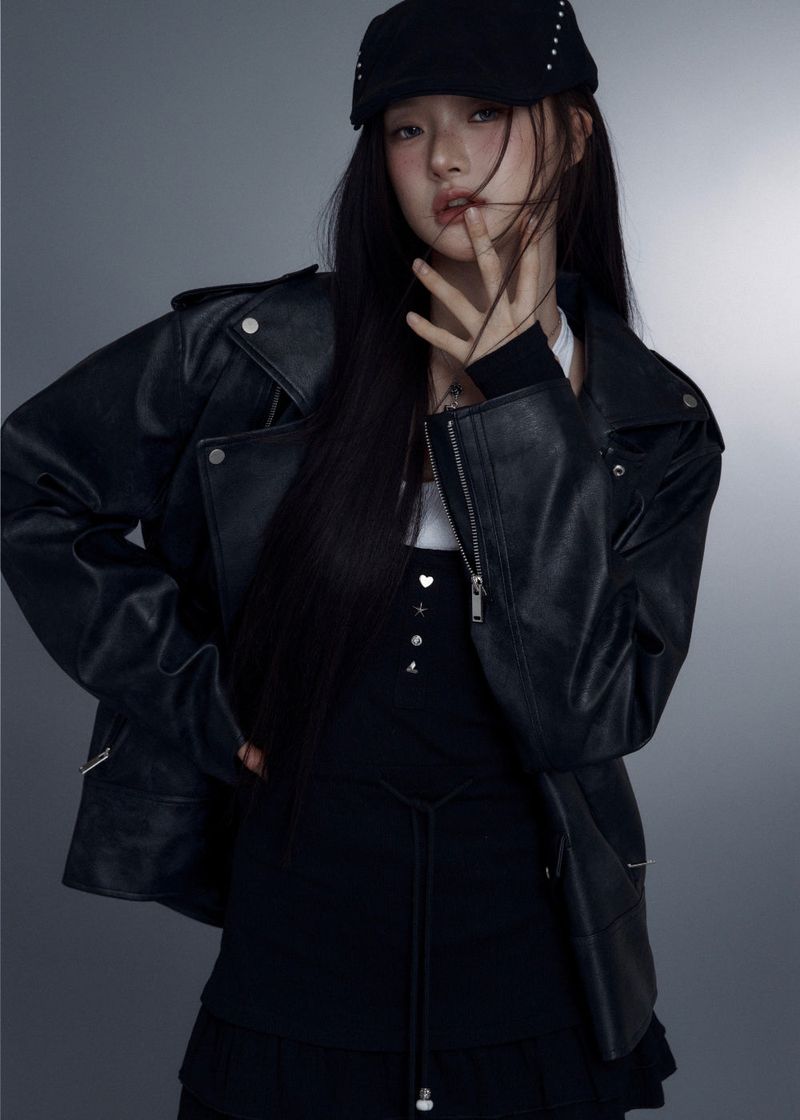 NEWALRIN(ニューアリン)の「Noir Sudded Leather Jacket(Jackets/Outerwear)」