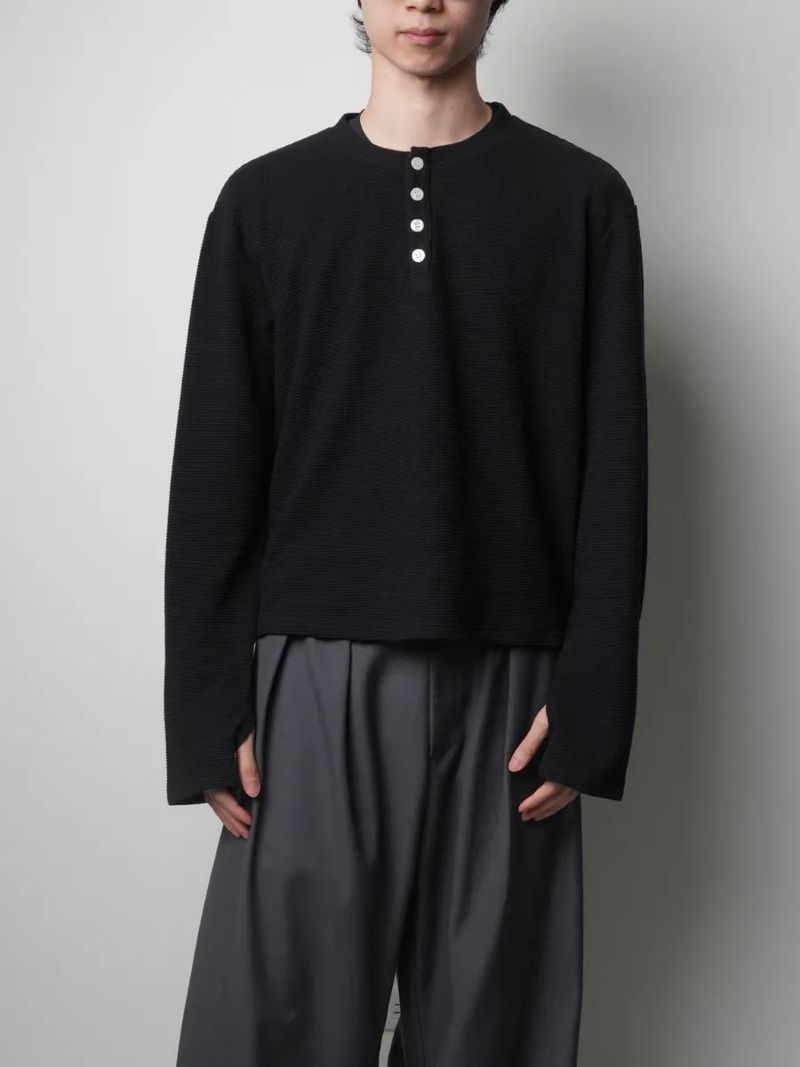 TP4 Waffle-Knit Henley Shirt