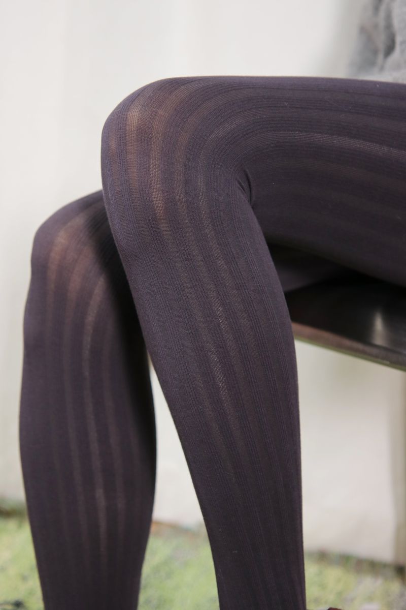 slim hold fit rib tights (gray)