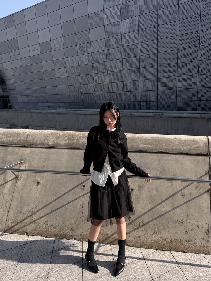  RIBBON TULLE MINI SKIRT