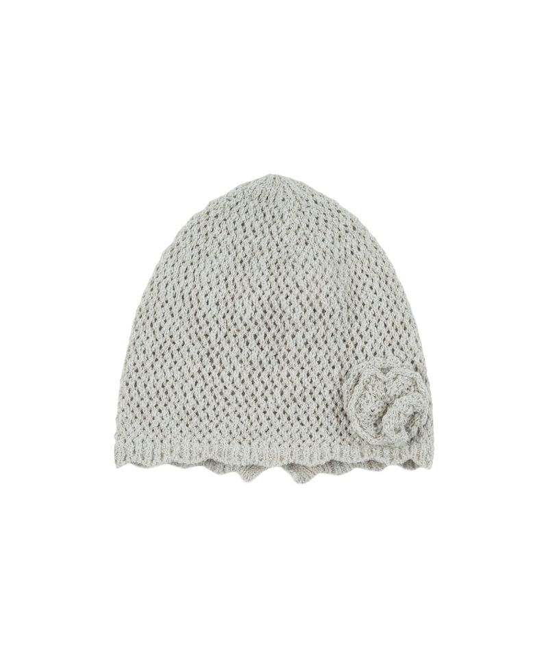 ROSE CROCHET KNIT BEANIE (MINT)
