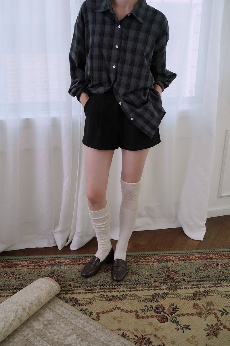 Autumn check shirt_navy