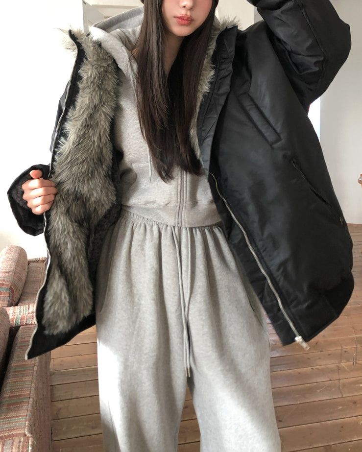 OUNCE Fur Shearling Down Jumper