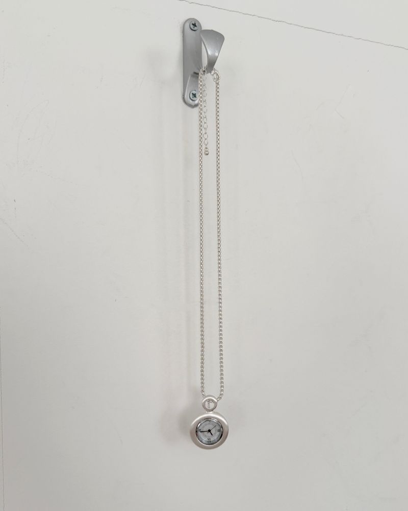 Muted White Time Necklace