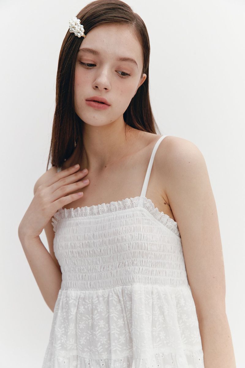 Midi Lace Dress White
