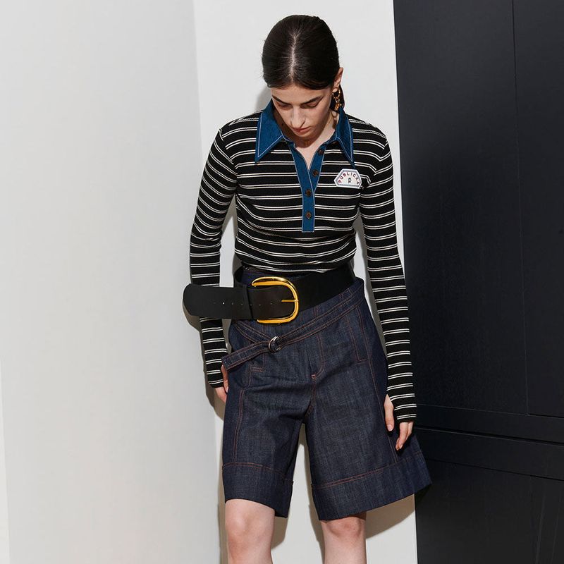  VICTORIA STRIPE TEE, BLACK+WHITE S