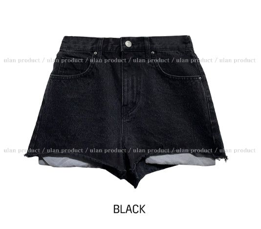 Pocket Point Black Denim Shorts