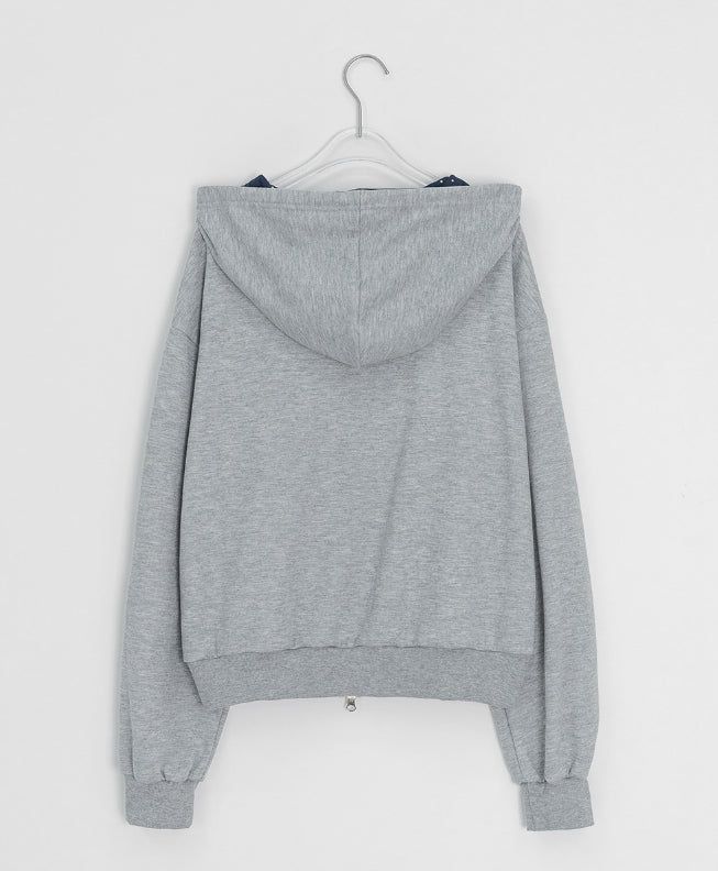 Femme Star Printing Hood Zip-Up