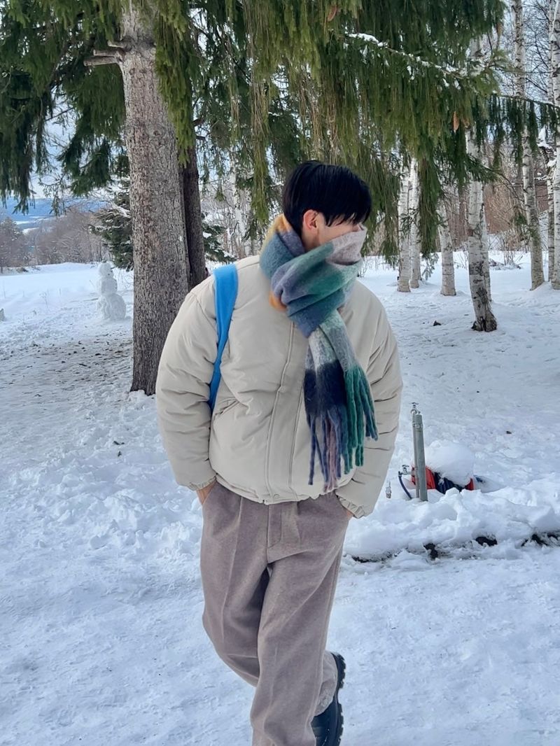 Snowflake long check muffler