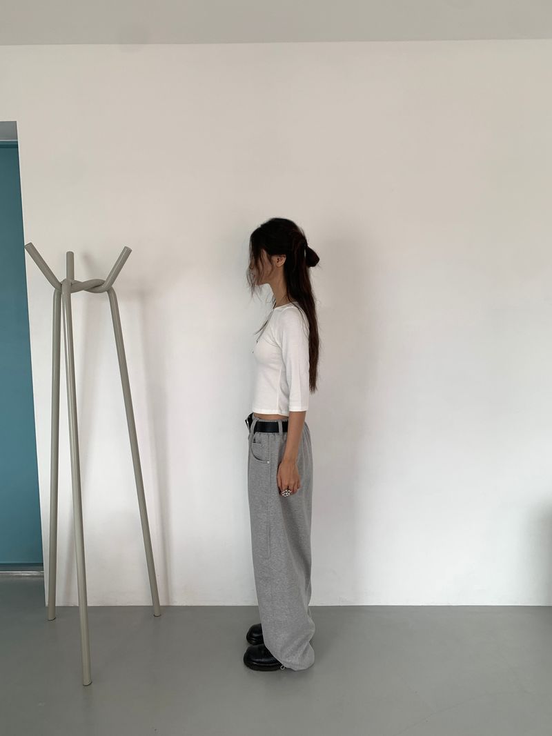 BOAT NECK MID SLEEVE TEE (4C)