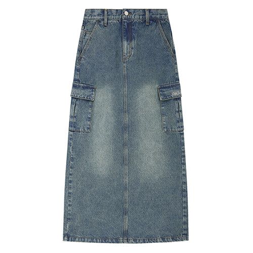 ODDSTUDIO（オッドスタジオ）の「Sand Washing Cargo Denim Long Skirt（Skirts）」