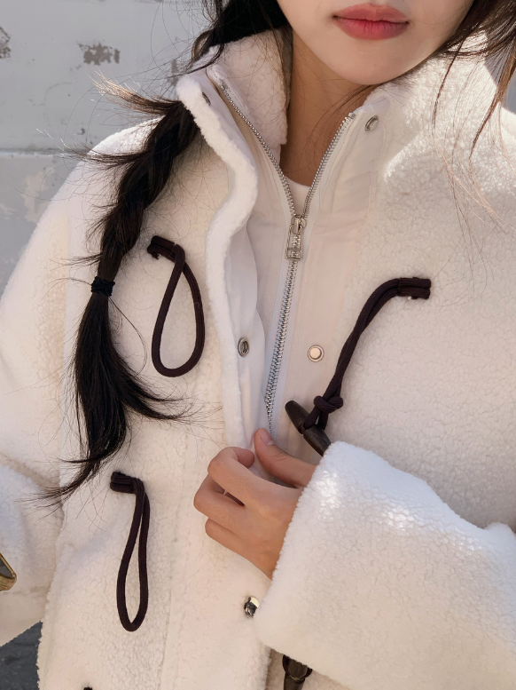 #Snow Boa Short Duffle Jumper (2color)