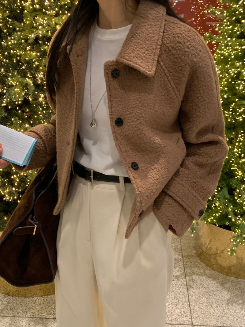 [MADE] [Wool Napping] Winter Warm Pintuck Wide Slacks