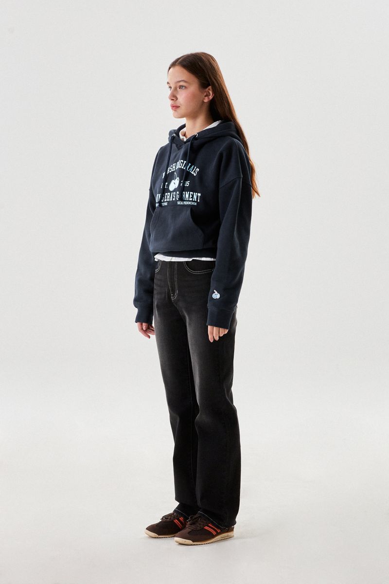 CHERRY SPAN SLIM-FIT DENIM PANTS [BLACK]