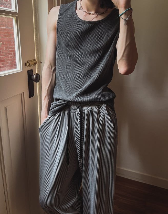 Frank pigment waffle tank top
