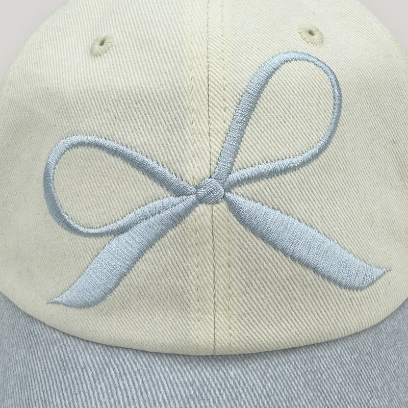 Sky Blue/Cream Pigment Ribbon Cap
