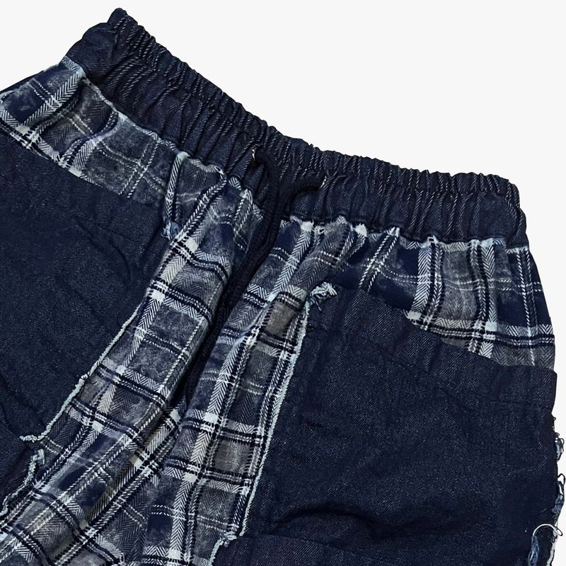 grunge burner check pants_blue