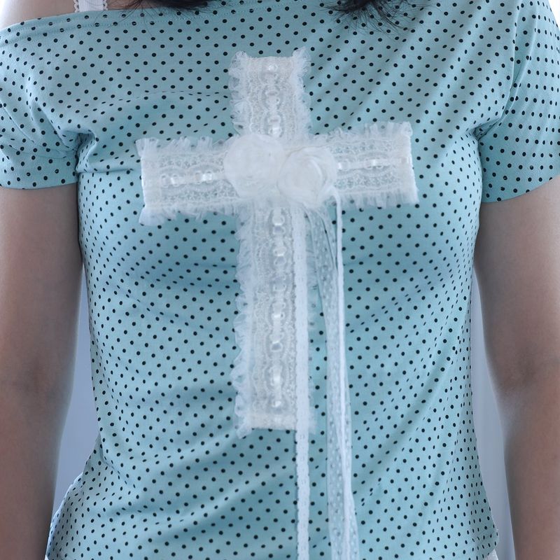 Cross Off-Shoulder T-shirt - Mint