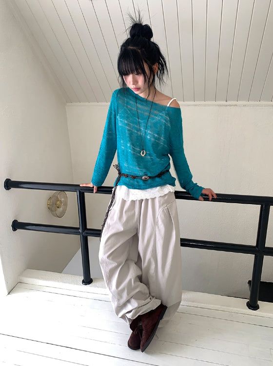 26SS★ [BAONHAUS] Pokity Cut Balloon Wide Pants