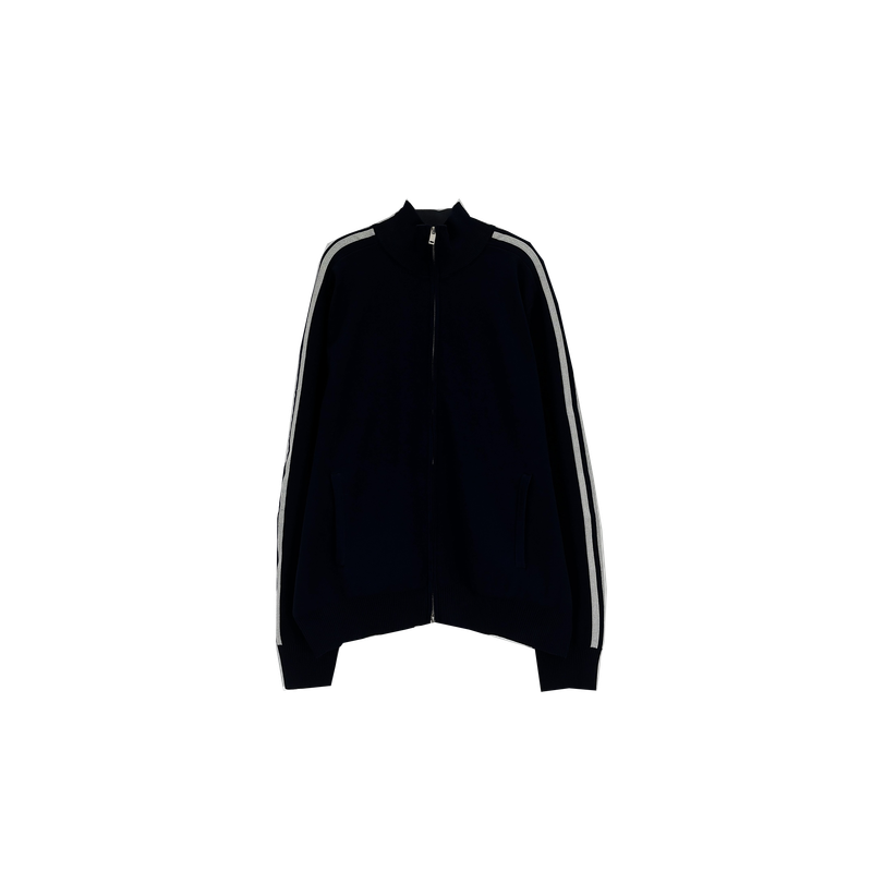 sand track knit zip-up