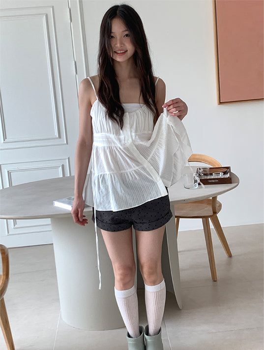 NONFADE DOT DENIM SHORTS (2C)