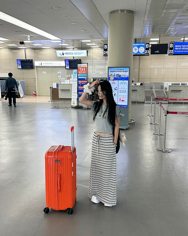 Stripe Juri Maxi Long Skirt