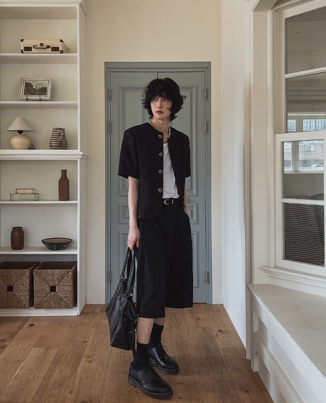 Avek tweed short sleeves jacket