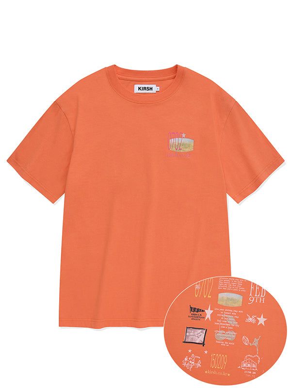 UNI YOUTHHOSTEL GRAPHIC T-SHIRT [ORANGE]