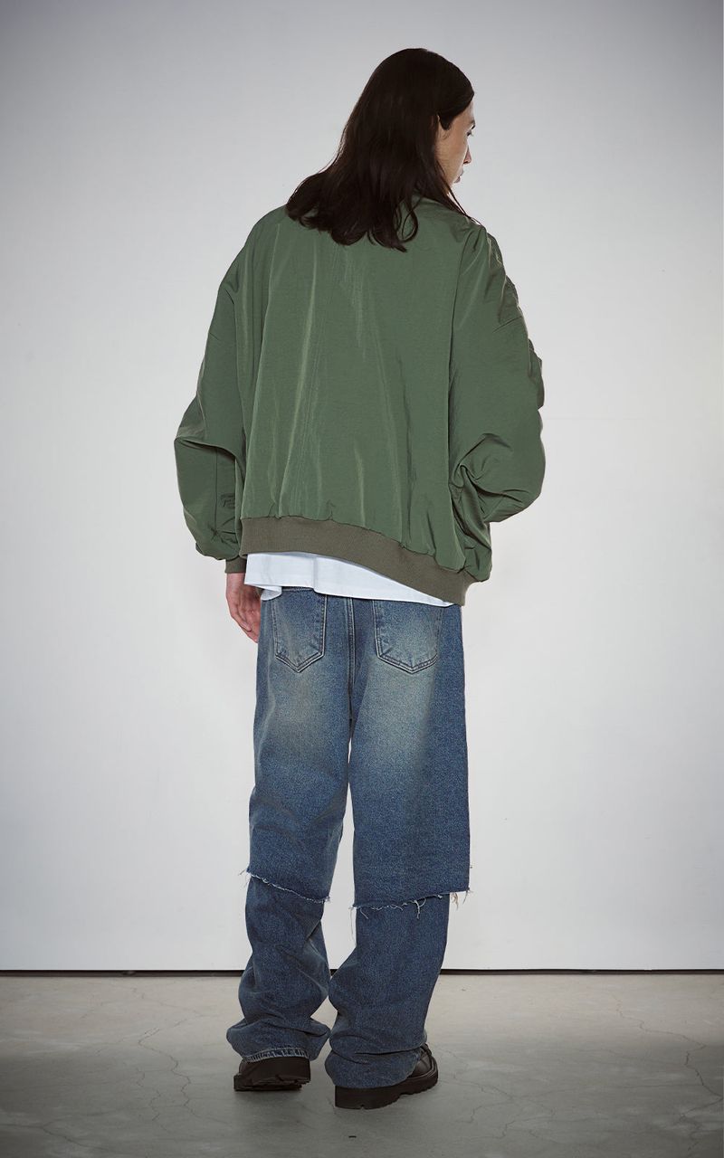 SHIRRING SLEEVED MA-1_KHAKI