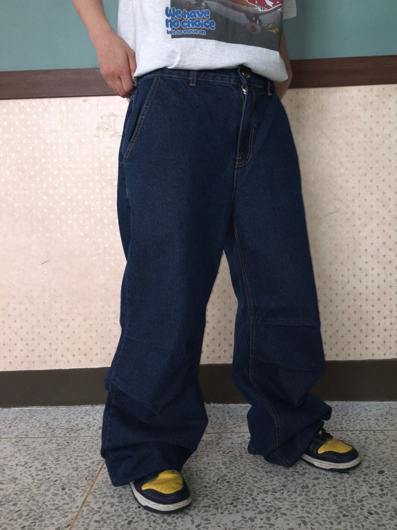 Vintage Back-Printed Denim Pants