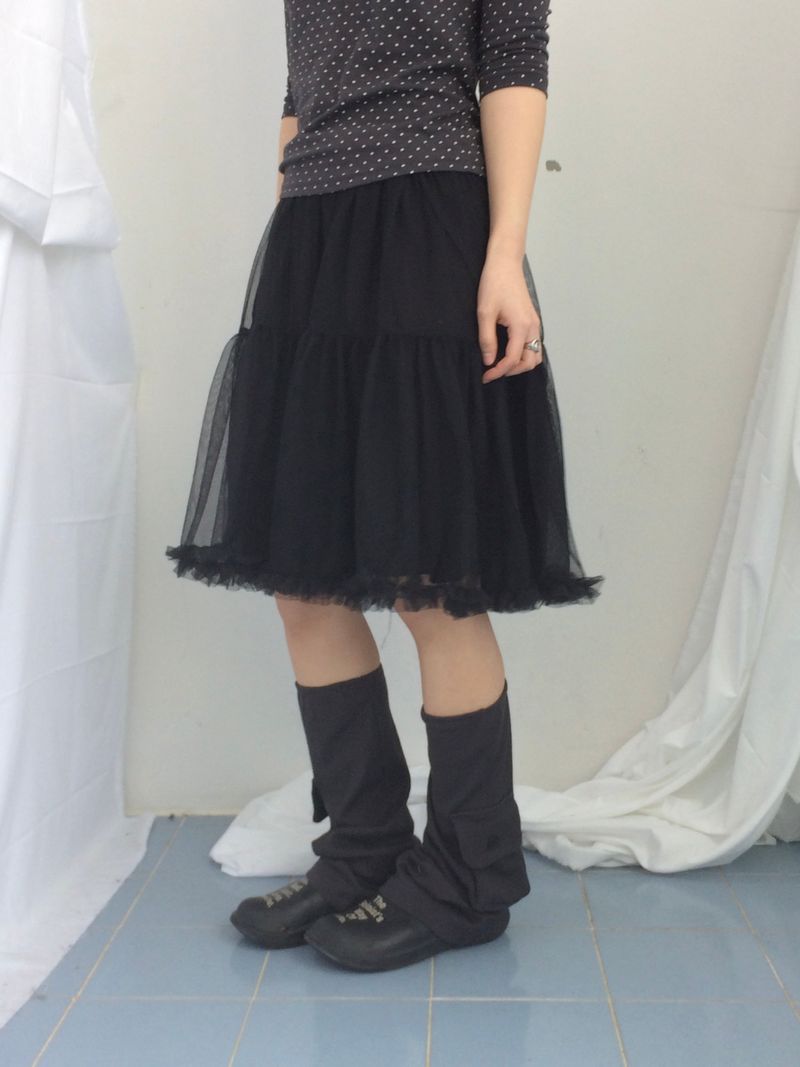 soft shirring frill skirt