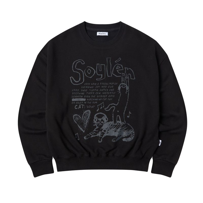 Soylen（ソイレン）の「ラブキャッツスウェットシャツ (BLACK)（トップス）」
