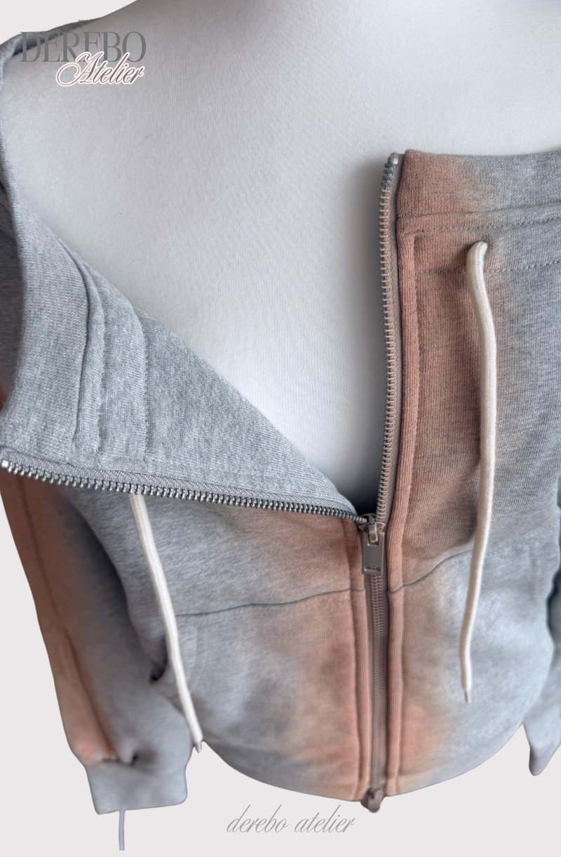 Gradient Off-Shoulder Zip-Up (PANTS)